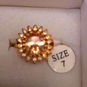 QVC golden  mystic quartz ring, gold plated, size 7 New, Genuine Gemstones. Box